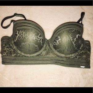 VS Pink Olive Green Bra Small